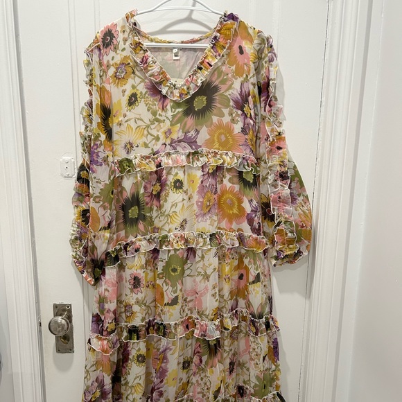 NWT River Island Floral Midi Dress - Picture 1 of 3
